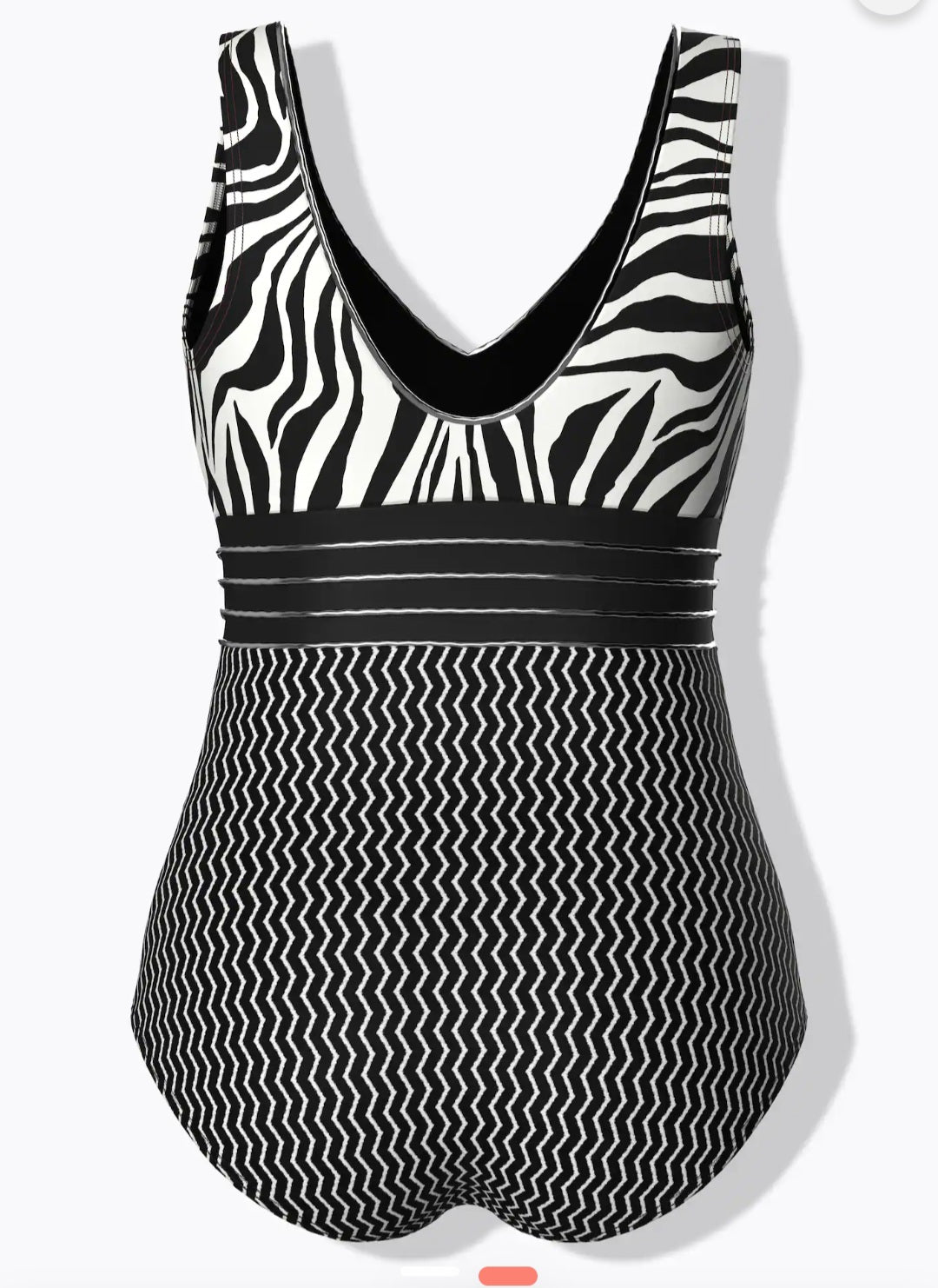 Costume da bagno con fantasia tigrata, coppe morbide e fascia decorativa