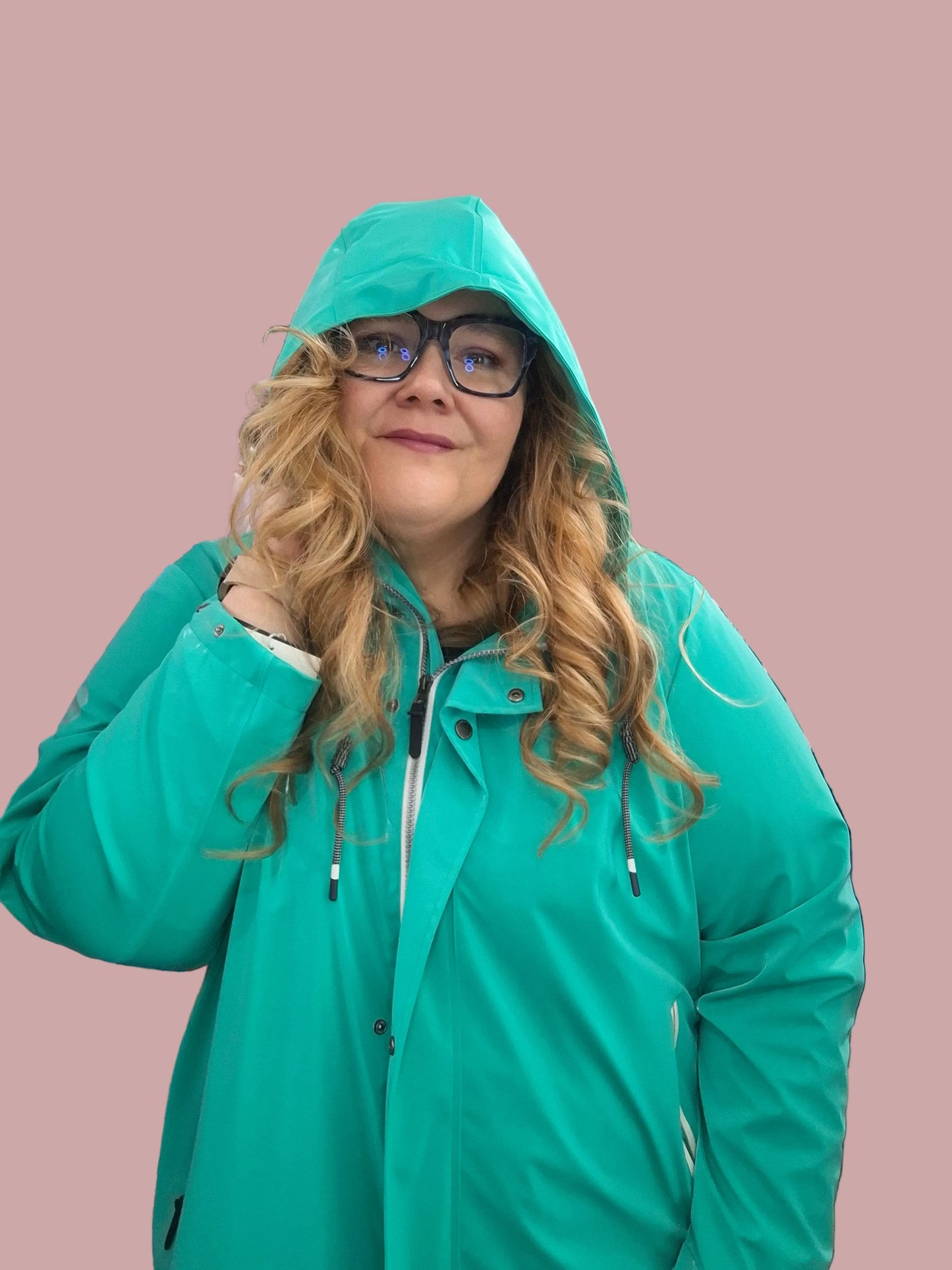 Giacca Antipioggia Curvy con Dettagli Riflettenti