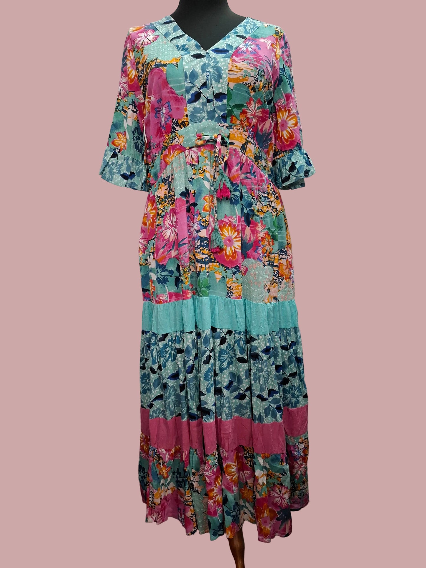 Maxi Dress in Cotone Organico "No-Stiro"