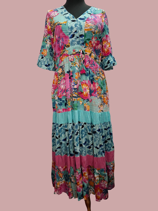 Maxi Dress in Cotone Organico "No-Stiro"
