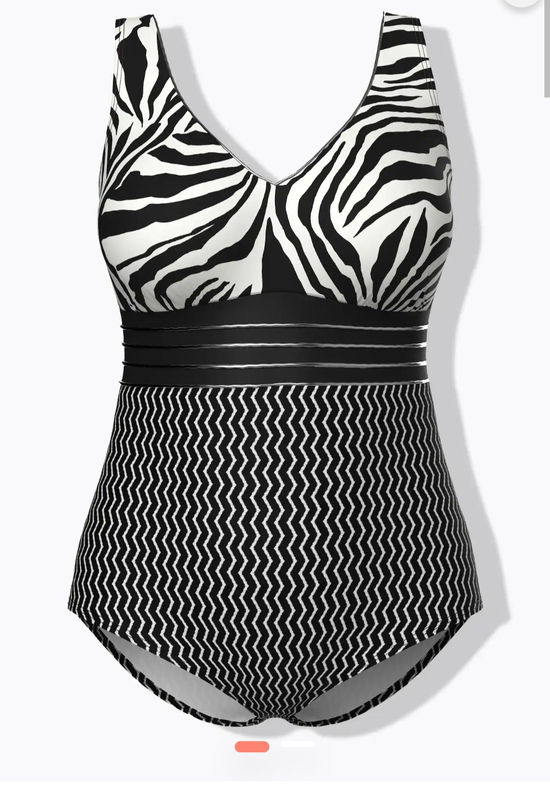 Costume da bagno con fantasia tigrata, coppe morbide e fascia decorativa