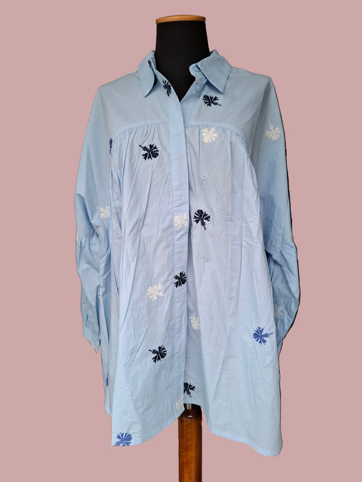 Camicia Oversize in Cotone Ricamato