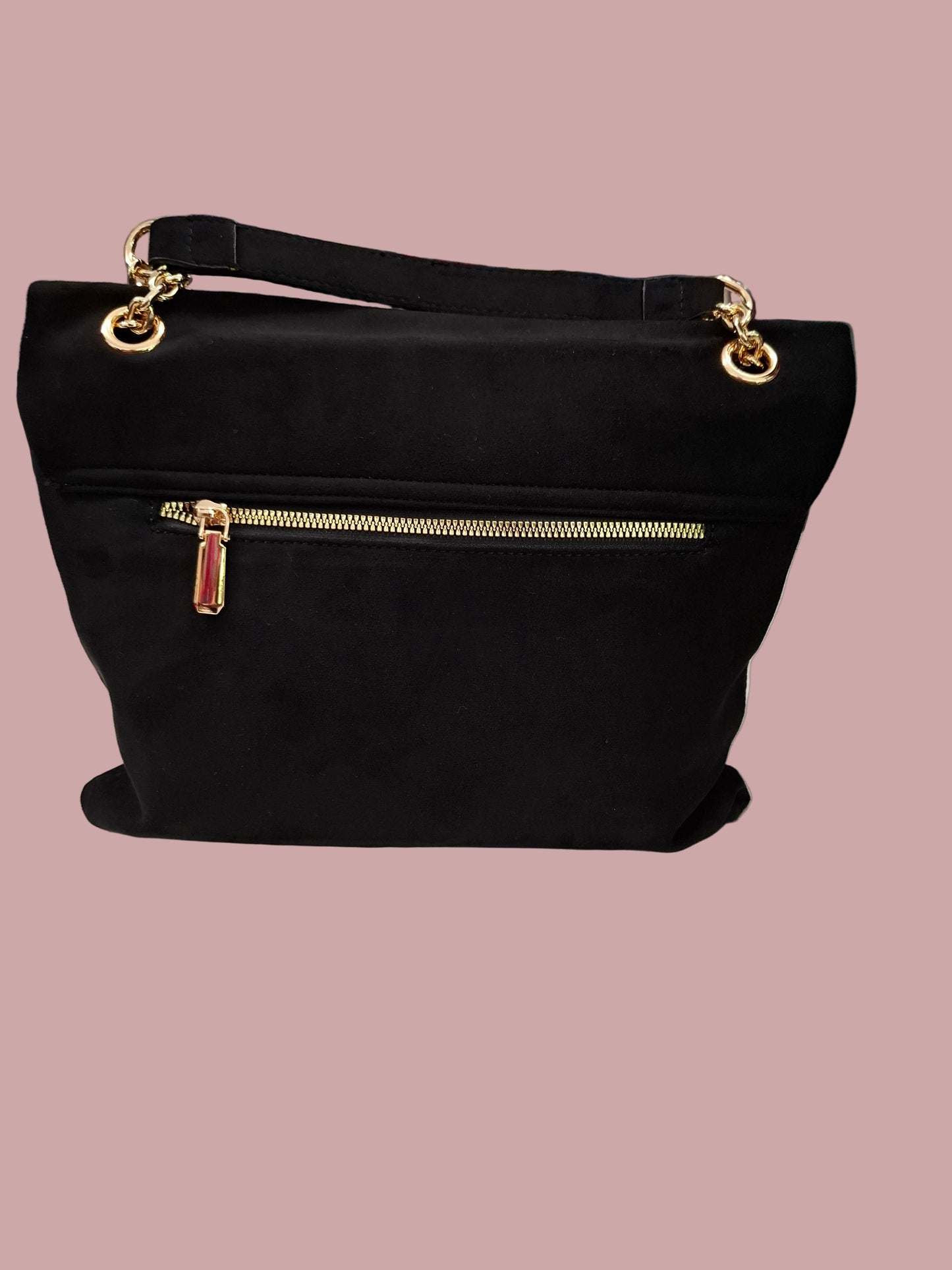 Borsa Trapuntata in Suede Nera