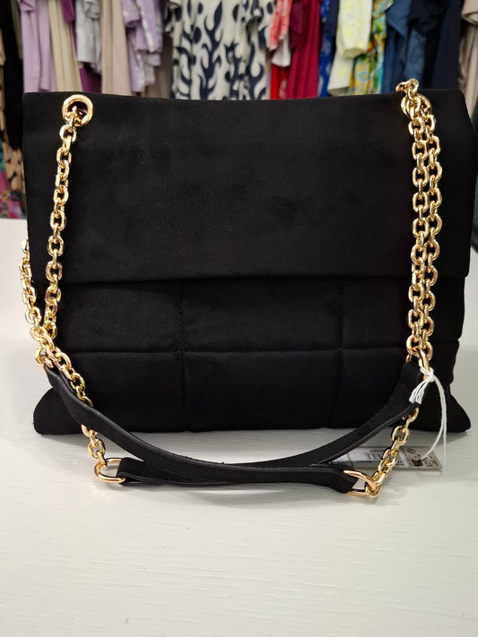 Borsa Trapuntata in Suede Nera