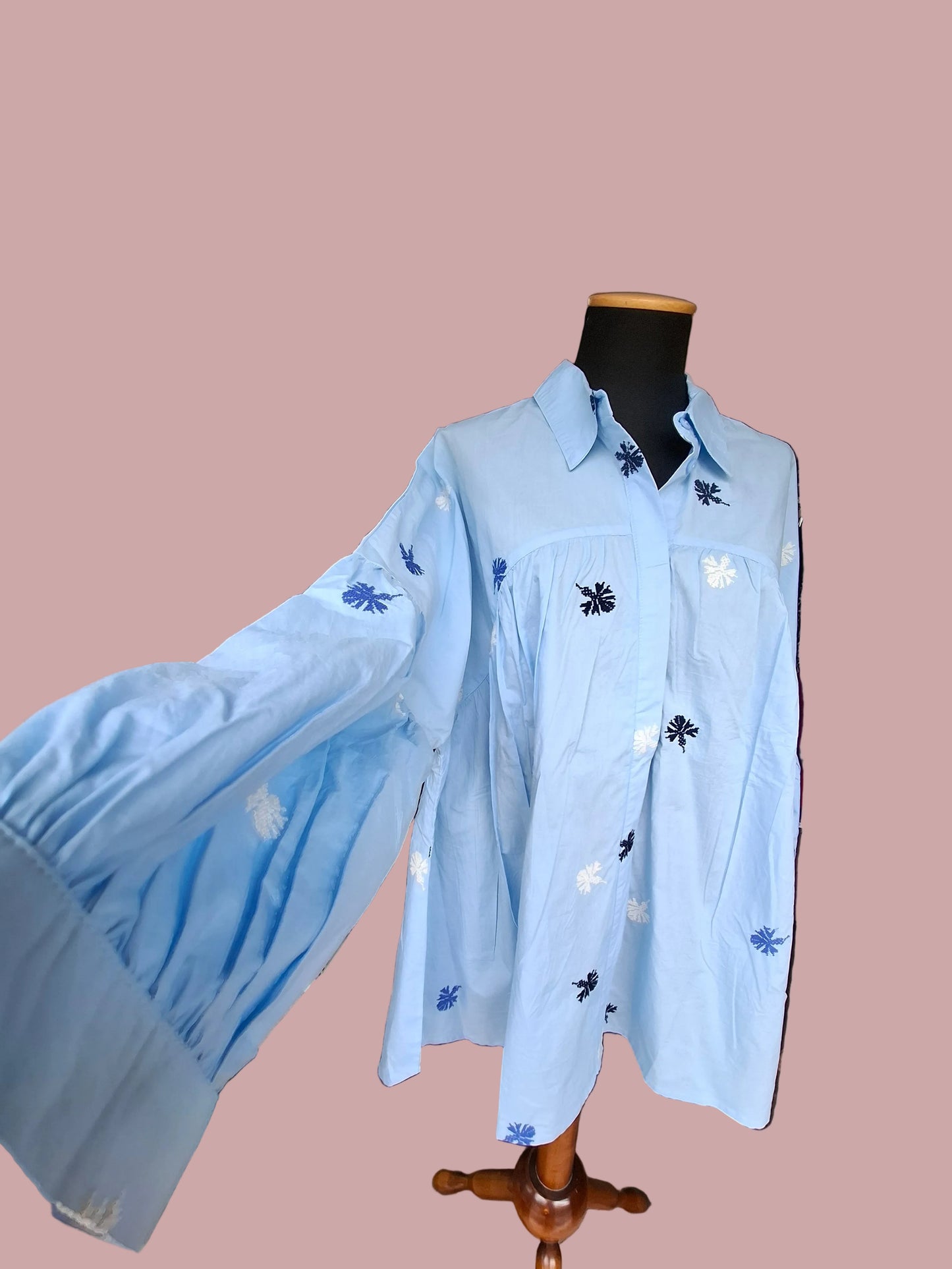 Camicia Oversize in Cotone Ricamato