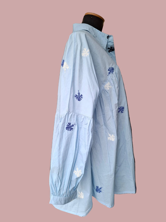 Camicia Oversize in Cotone Ricamato